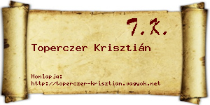 Toperczer Krisztián névjegykártya