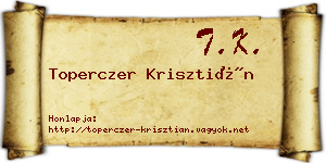 Toperczer Krisztián névjegykártya